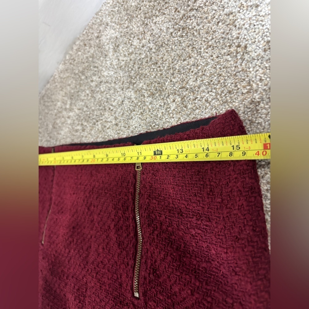 Ann Taylor LOFT Burgundy Maroon Skirt Size 2 Lined Zippers Front - Picture 7 of 13